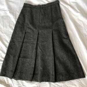 Vintage Wool Pleated Circle Skirt | Charcoal
